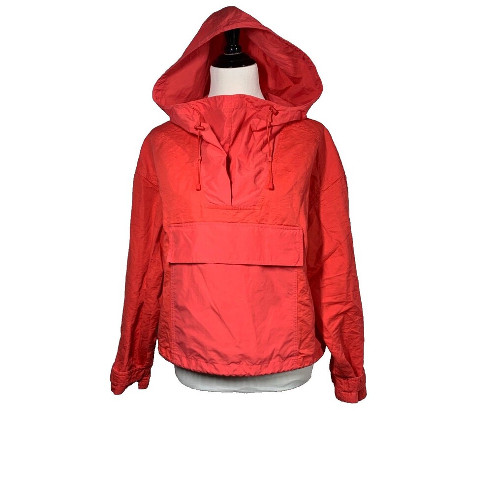 Sweaty Betty Nomad Pullover Jacket Tulip Red/Pink Grapefruit Windbreaker Size 10